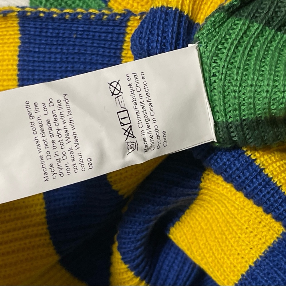 Striped Green and Yellow Knit Dress - Picture 7 of 8